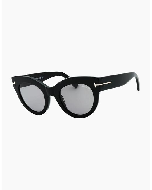 Tom Ford Brown Lucilla Smoke Mirror Lens Shiny Thick Framed Sunglasses