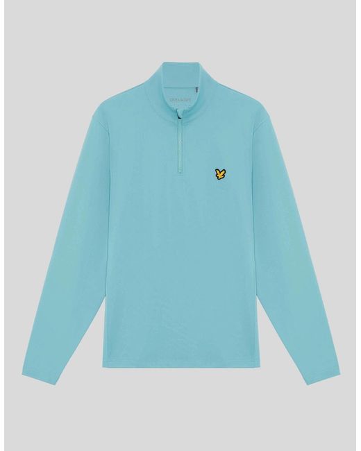 Lyle & Scott Blue Performance 1/4 Zip Midlayer for men