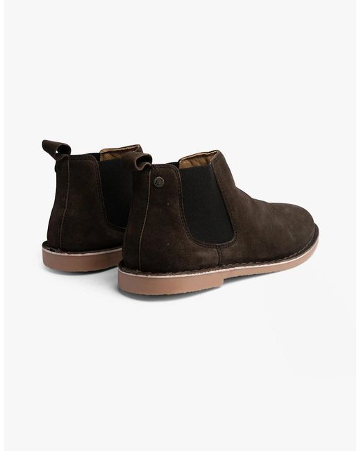 Jack & Jones Black Bravo Suede Chelsea Boots Pirate for men