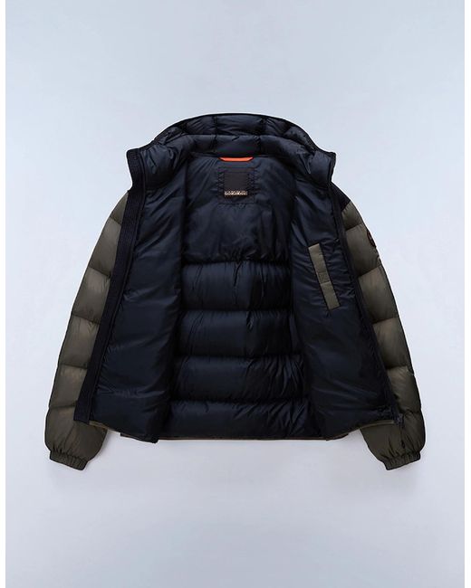 Napapijri Black Molveno Hooded Puffer Jacket for men
