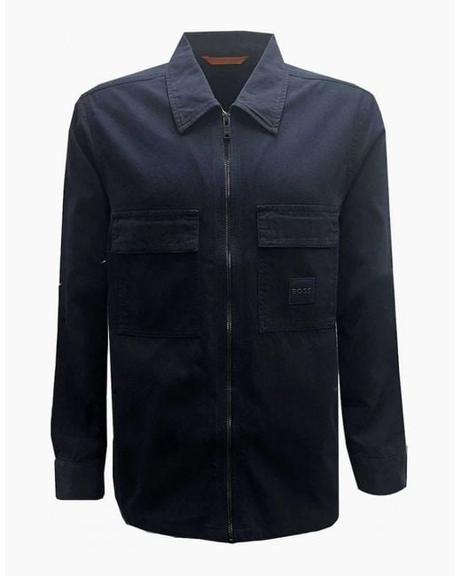 Boss Blue Lovel Zip Overshirt for men