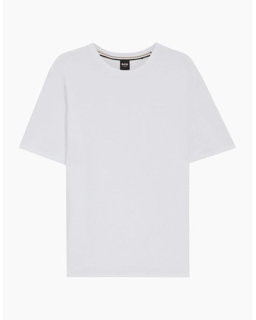 Boss White Waffle Embroidered Logo Shorts Set for men
