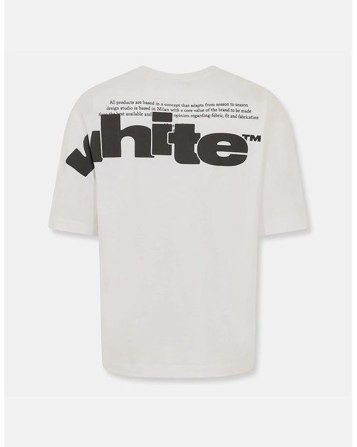 Off-White c/o Virgil Abloh White Logo Print Crew Neck Short Sleeve T-Shirt for men
