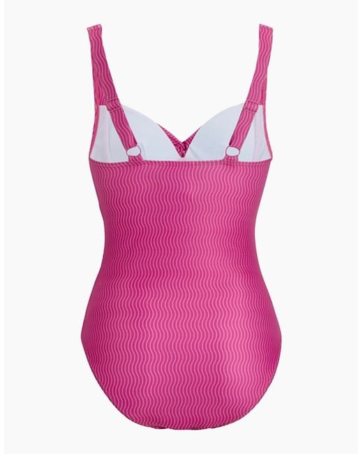 Regatta Pink Ladies Sakari Retro Wave Tummy Control One Piece Swimsuit