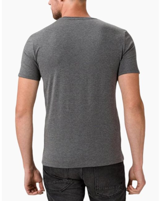 Just Cavalli Gray S03Gc0368 T-Shirt Logo Print Short Sleeve Tops Cotton Tee for men