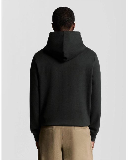 Lyle & Scott Black Diagonal Weave Hoodie for men