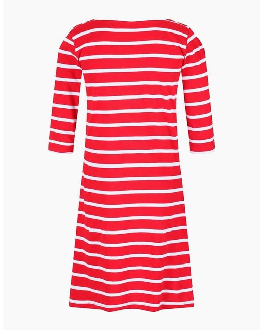 Regatta Red Paislee Boat Neck Three Quarter Sleeve Knee Length Dress