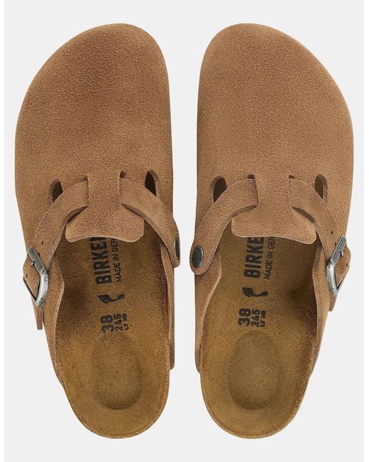 Birkenstock Boston Brown Suede Leather Clogs