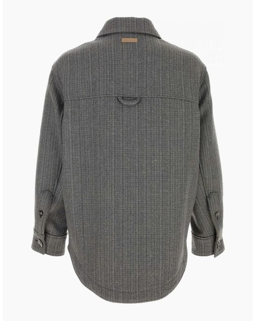AMI Gray Double Wool Herringbone Jacket for men