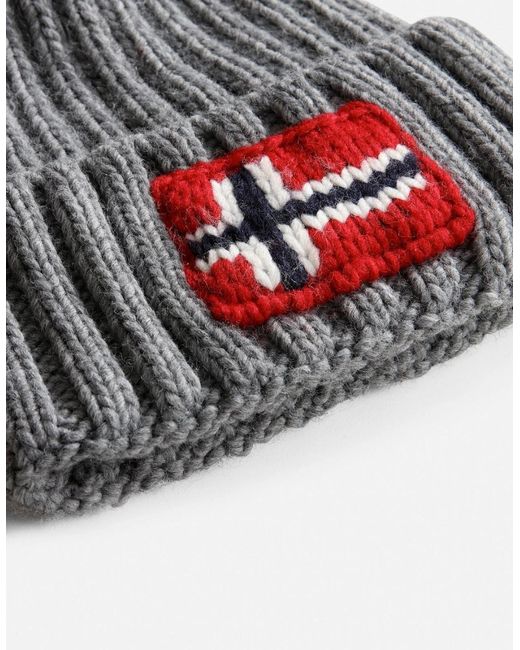 Napapijri White Semiury 5 Bobble Hat