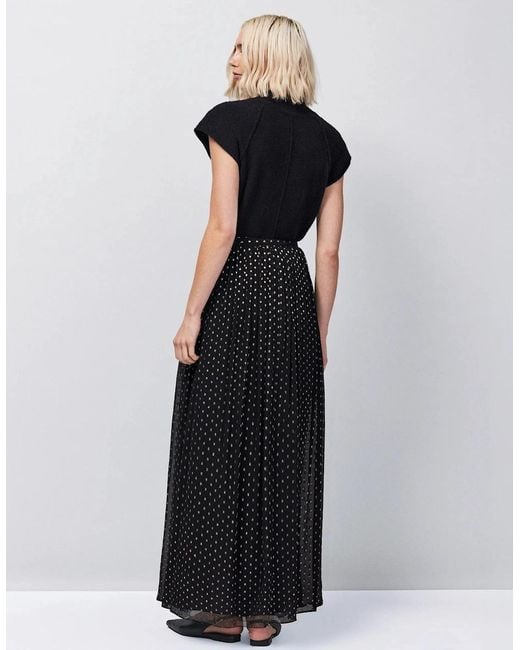 Ro&zo Black Foil Maxi Skirt