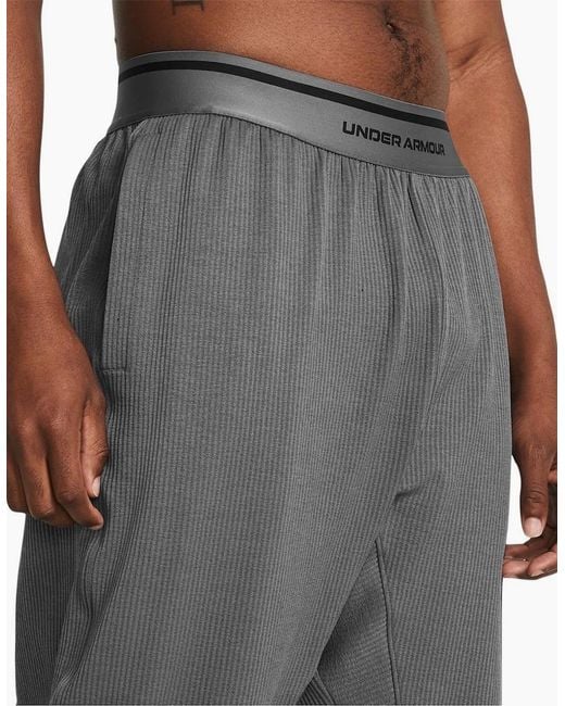 Under Armour Gray Ribbed Joggers With Open Hem for men