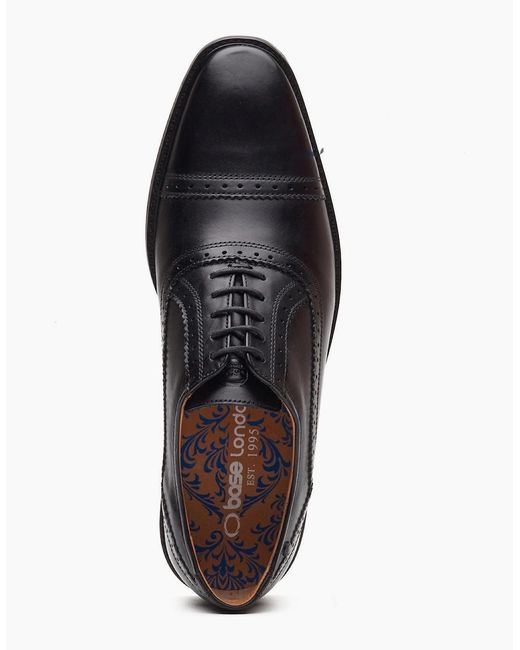 Base London Black London Ascot Oxford Leather Oxford Shoes for men