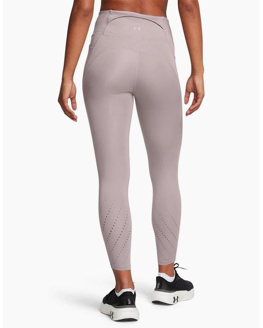 Under Armour Gray Launch Solid Patterned Running Leggings