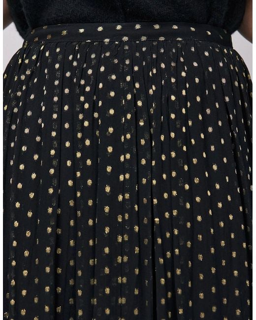 Ro&zo Black Foil Maxi Skirt
