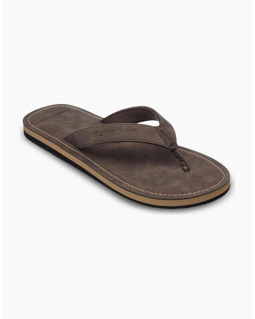 Quiksilver Brown Molokai Nubuck Flip Flops for men