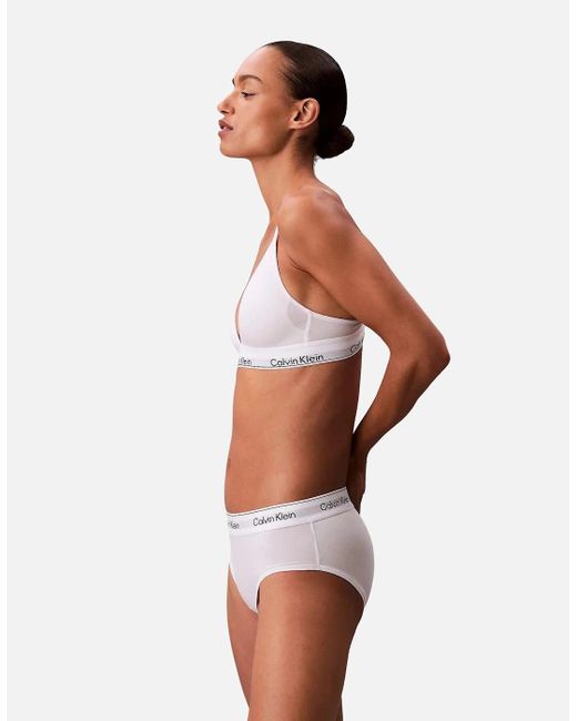 Calvin Klein White Icon Cotton Modal Lightly Lined Triangle Bra