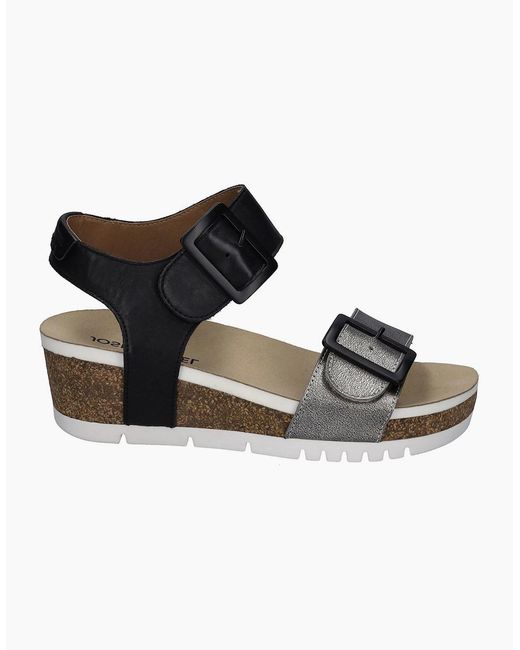 Josef Seibel Black Quinn 02 Wedge Sandals