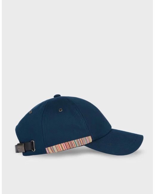 Paul Smith Blue Signature Trim Cap 49 Dk for men