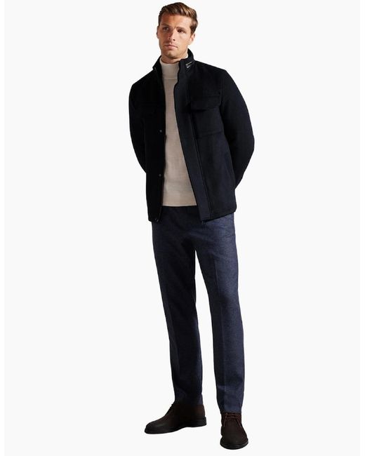 Ted Baker Blue Knowl Funnel Neck Field Jacket for men