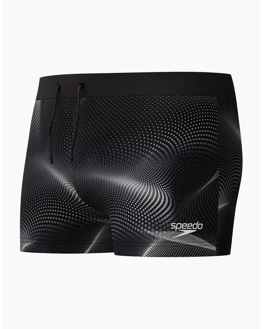 Speedo Black Valmilton Dotted All-Over Print Swim Shorts for men