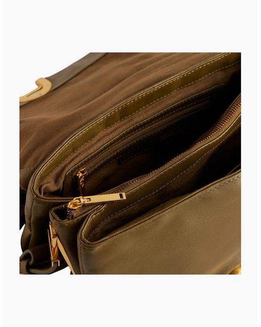 Ted Baker Brown Samilli Lock Detail Soft Quilted Khaki Bag