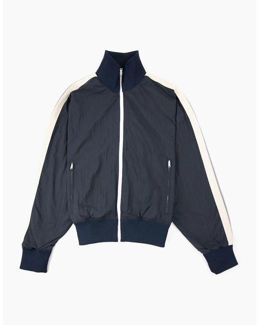 Palm Angels Blue Curved Logo Wr Nylon Track Jacket for men