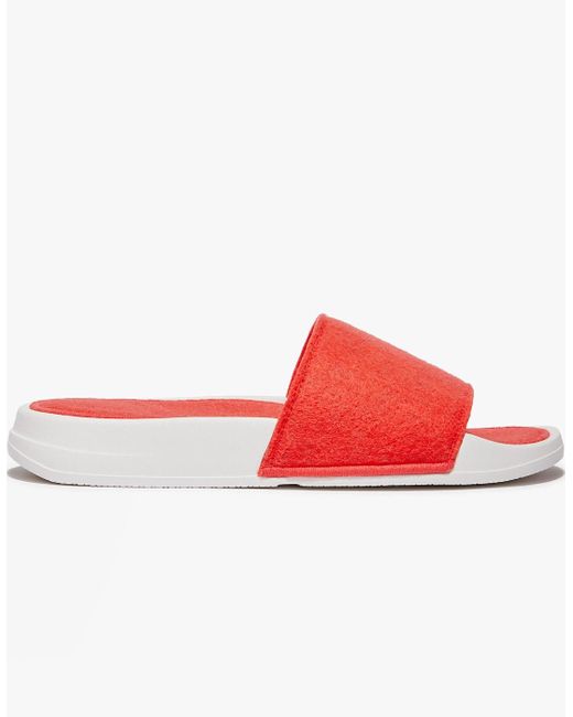 Fitflop Red Iqushion E01 Slides Neon