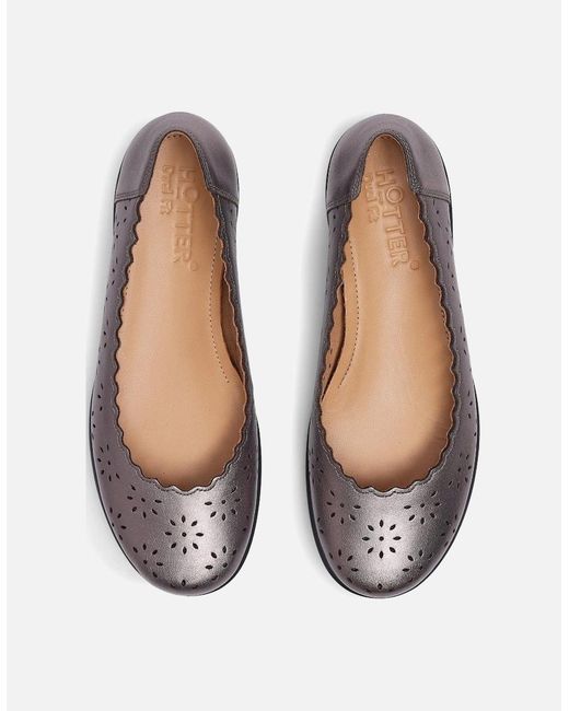 Hotter White Eider Ballet Pumps