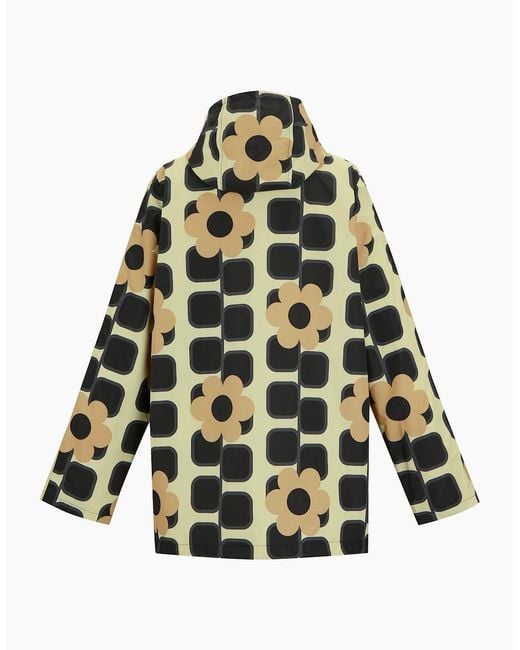 Regatta White Ladies Orla Kiely Giant Square Flower Mid Length Waterproof Jacket