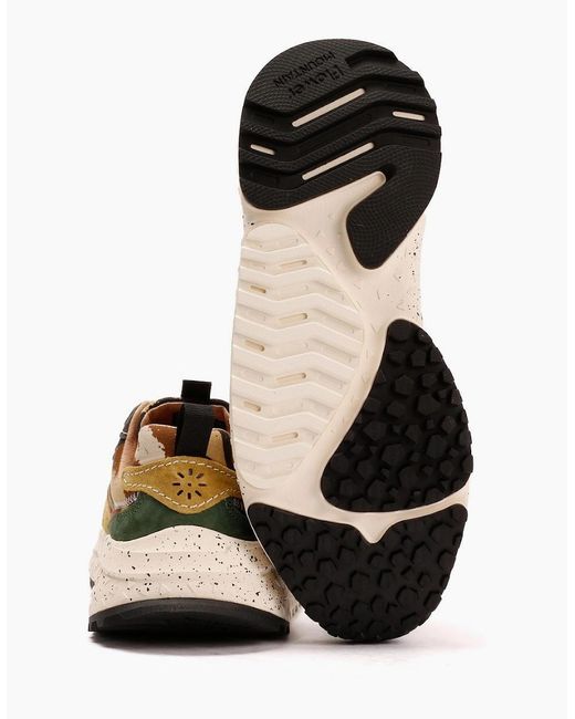 Flower Mountain Green Wave Suede Camouflage Trainers for men