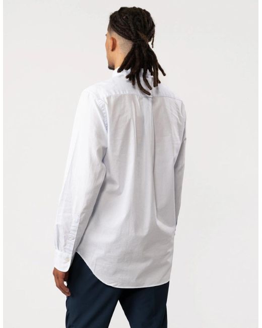 Gant White Regular Fit Poplin Shield Banker Shirt for men