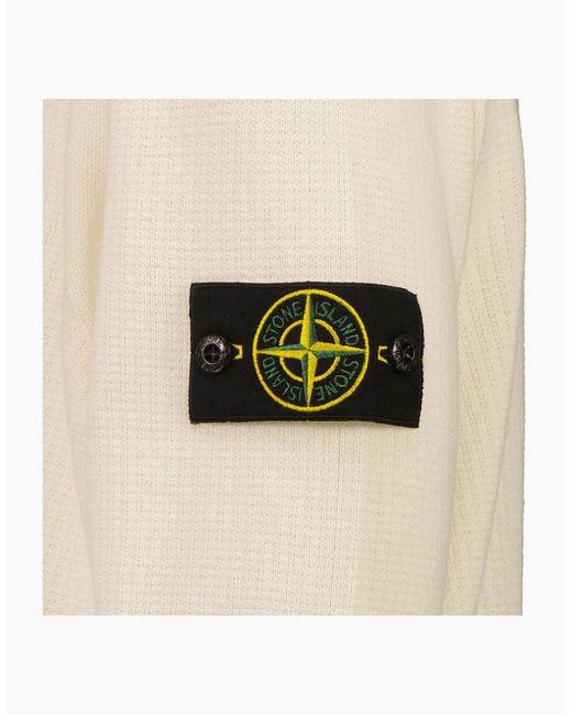 Stone Island Natural Crewneck Knitted Cotton Jumper for men