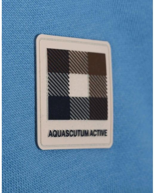 Aquascutum Blue Badge Crewneck Sweatshirt Avio for men