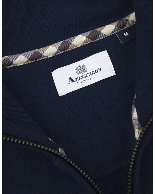 Aquascutum Blue Cc Shoulder Fz Fleece Funnel Neck 11 for men