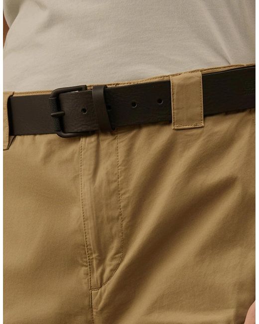 C P Company Black Leather Side Logo Belt for men