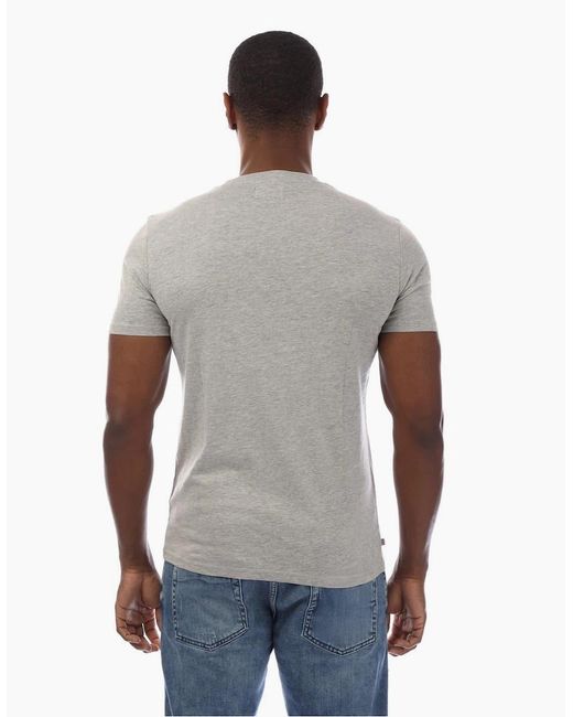 Aquascutum Gray Regular Fit Logo Print Crew Neck T-Shirt for men