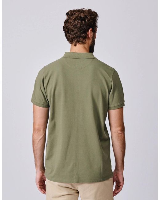 aubi Green Oliver Pique Polo for men