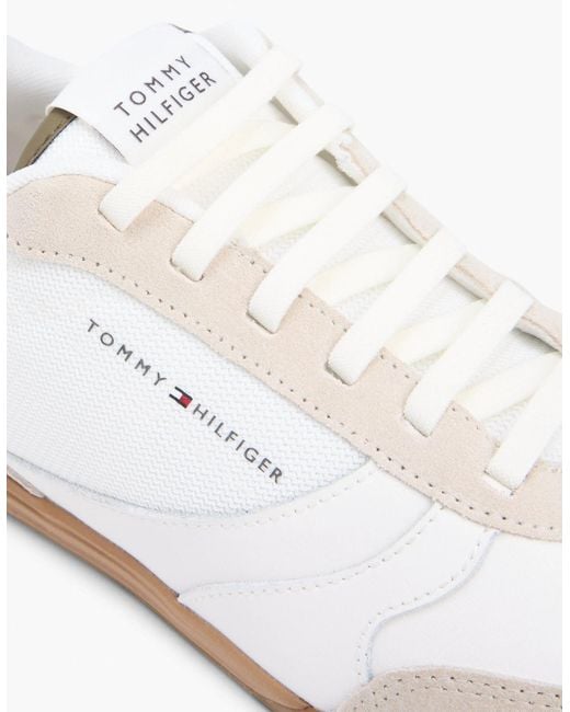 Tommy Hilfiger White Lopro Leather Mix Trainers for men