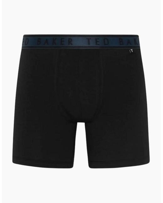 Ted Baker Black 3-Pack Contrast Waistband Boxer Briefs, W/ /Pool/Burgundy for men