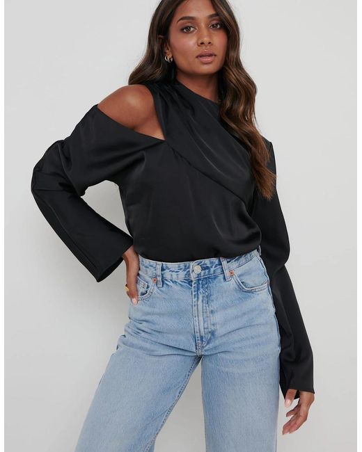 Pretty Lavish Blue Jett Asymmetric Blouse