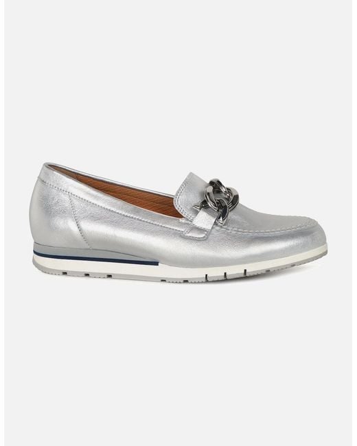 Gabor White Bea Loafers