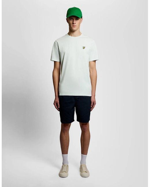 Lyle & Scott White Cotton Crew Neck T-Shirt for men