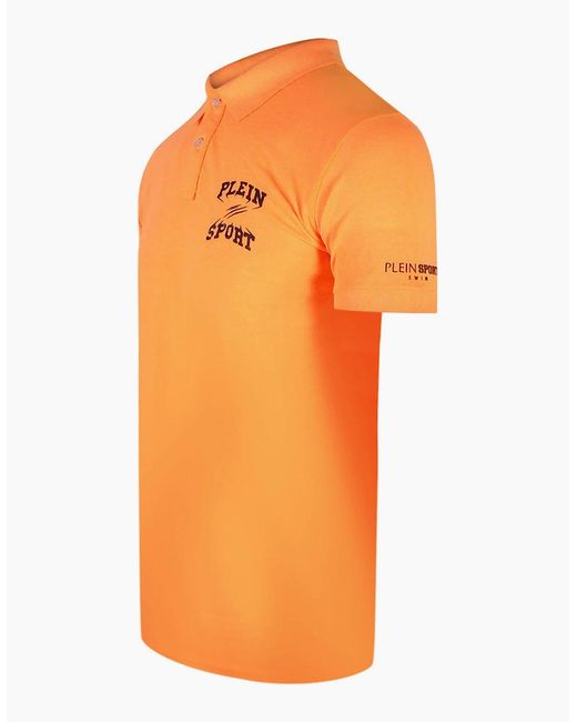 Philipp Plein Orange Plein Sport Bold Logo Polo Shirt for men