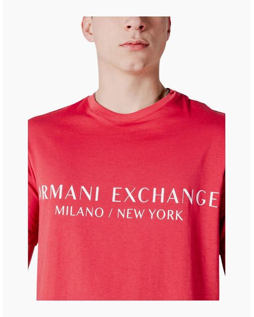 Armani Red Exchange T Shirts Cotton Tee for men