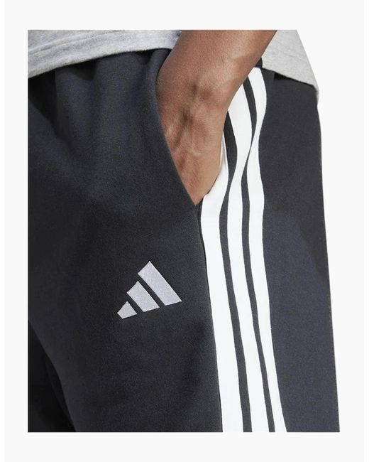 Adidas Black Essential 3 Stripes French Terry Shorts Summer Casual Beach Bermuda for men