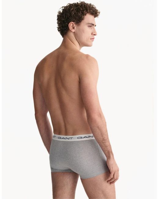Gant White 3-Pack Classic Logo Boxer Trunks for men