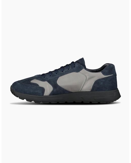 Prada Blue Prax 2.0 Re-Nylon & Suede Sneakers for men