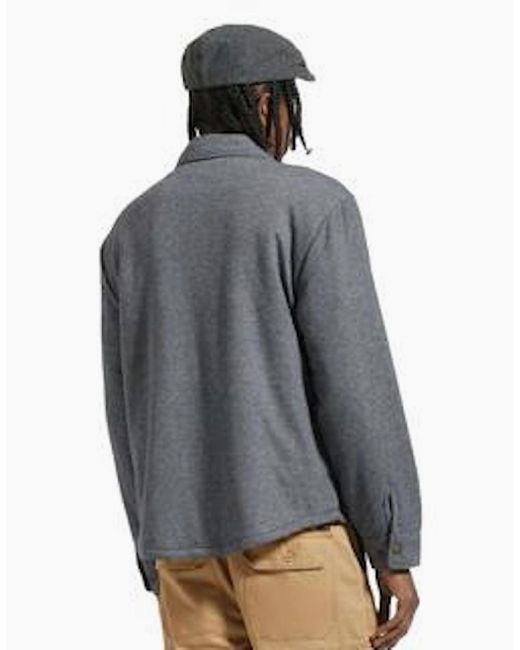 Brixton Blue Herringbone Durham Sherpa Lined Jacket for men