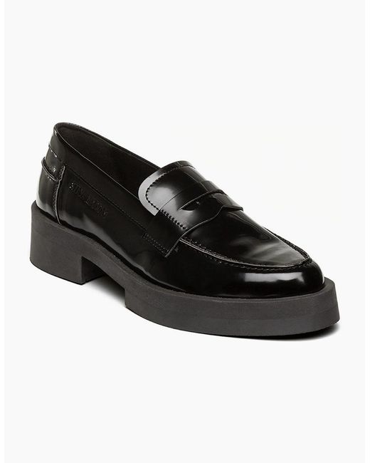 Steve Madden Black Penny Loafers With Low Block Heel